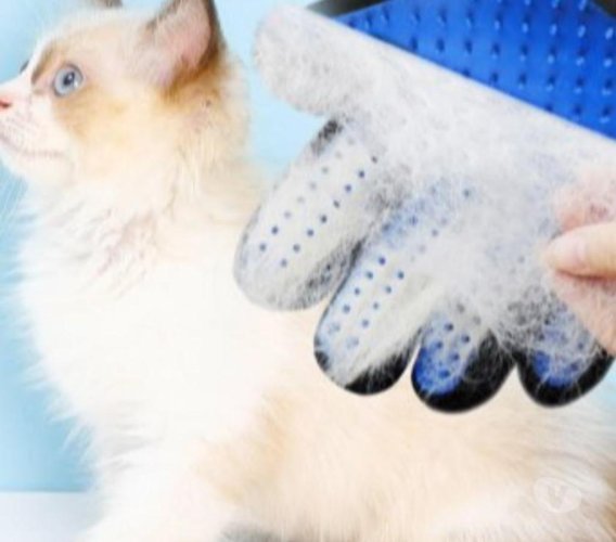 Luva Escova Nano Magnética Tira Pelos Dos Pets Cães E Gatos