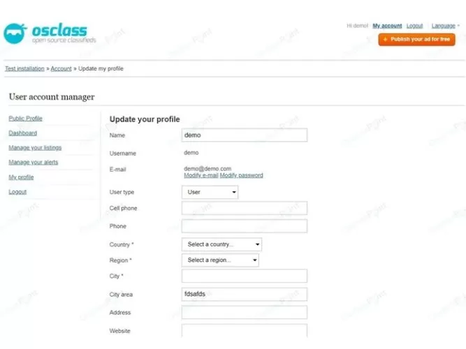 Modern Osclass Theme
